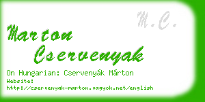 marton cservenyak business card
